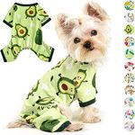 KUTKUT Small Medium Dog Bodysuit Spring Summer Autumn Dog Clothes For Small Dogs Cat Girl,Boy-Soft Stretchy Clothes Doggie Onesies Cat Pet Jammies For Small Pet(Size:2Xl,Chest:55Cm,Length:45Cm),Green