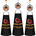 Mepase 6 Pcs Chili Cook off Prizes Cooking Chili Apron Award Medals 1st 2nd 3rd Prizes Set of 3 Medals for Women Men(Black)