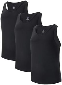 MODALSILKY Men's Tank Top Undershirts Micromodal Sleeveless Tag Free Moisture-Wicking A-Shirt for Men 3 Pack (Black, XL)