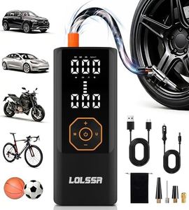 Tire Inflator Portable Air Compressor Air Pump Tires Cordless Electric 180PS for Car, Motorcycle, Bike, Ball, with Tire Gauge Pressure-Black