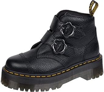 Dr. Martens Women's Devon Flower Ankle Boot, Black, 8