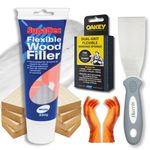 White Wood Filler Bundle with 330g Supadec Wood White Filler, Filling Tool, Oakey Sanding Sponge & Pair of Gloves - Easy Apply for All Types of Wood Repair - Flexible Filler any for Hole, Gap & Crack