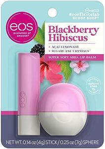 eos FlavorLab Lip Balm- Blackberry Hibiscus, Long-Lasting Hydration, Shea Lip Care Products, 0.39 oz, 2-Pack