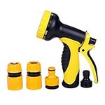 Hose Pipe Spray Gun,High-Pressure Hose Nozzle Suit for Hozelock Hose Set,10 Modes Patterns Hose Spray Gun,High-Pressure Anti-Slip Hose Nozzle for Lawns Watering,Car Wash, Pets Shower & Home Cleaning