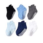 TERI BERI Baby Non Slip Grip Ankle Socks with Non Skid Soles for Infants Toddlers Kids Boys Girls - Pack of 6 and 12 (Assorted Colours) (6-12 Months, Boys Assorted 6 Pairs)