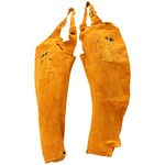 NXWVPC AP ALLYPROTECT.COM 23" Split Cowhide Leather Welding Sleeves W/Studs Front Around Neck, Quality Golden Heat Resistant Welders Sleeve