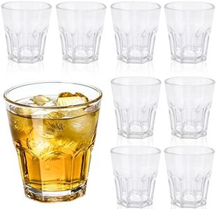 Clear Plastic Drinking Glasses, Acrylic Cups Reusable, Unbreakable Tumblers Set of 8, Drinkware Set Water Glasses for Kitchen Cocktail Picnic Party Juice Whiskey Wine, BPA Free (Clear)