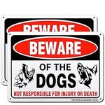 HISVISION Beware of Dog Sign, 2 Pac