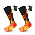 WaooHeat Heated Socks for Men Women, Upgraded Rechargeable Electric Heated Socks Machine Washable Winter Thermal Warm Sock 5000mAh Battery Powered Heating Socks with 4 Temperature Setting