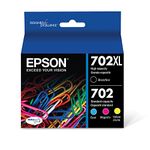 Epson T702XL-BCS DURABrite Ultra Black High Capacity and Colour Combo Pack Standard Capacity Cartridge Ink