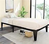 FIRSTHOMES Twin Bed Frame/Twin Bed/Twin Size Metal Platform Bed Frame with Steel Slats/Twin Bed Frames/Easy Assembly/No Box Spring Needed/Without Headboard/ 12” Height/Black