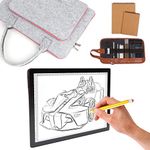 A4 LED Light Pad, Wireless USB A4 Tracing Light Box, Portable Light Pad with Felt Bag, Adjustable 5 Brightness Levels, for Painting, Animation, Tattoo, DIY Sketching