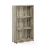 FURINNO 99736OK Basic 3-Tier Bookcase Storage Shelves, Sonoma Oak