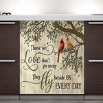 Northern Cardinal Magnet Cover Dishwasher Sticker-Bird and Tree Panel Decal,Inspirational Text Dishwasher Magnetic Refrigerator Decal Door Kitchen Appliance Decor 23Wx26H INCH Vinyl Sticker