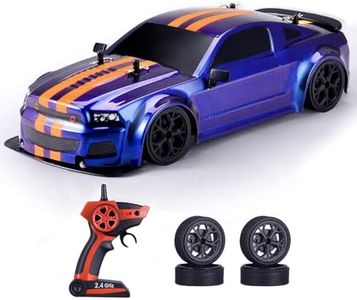 HLSFWDRIVE RC Drift Car 1/14 Scale, 4WD, 20 MPH, LED Lights, Blue, Boys 9+