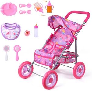 BABESIDE Baby Doll Stroller with Baby Doll Accessories, Fits Up to 17 Inch