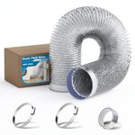 Air Jade Dryer Vent Hose, 4 Inch 10FT Heavy Duty Thickened Air Ducting, Flexible Aluminum Foil Insulated Dryer Vent Hose for Tight Space HVAC Ventilation, with 2 Clamps & 1 Tape