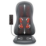 COMFIER Full Back Massager with Heat -2D/3D Shiatsu Massage Seat Cushion with 10 Massage Nodes, Massage Chair Pad, Rolling Kneading Massage Pads for Back