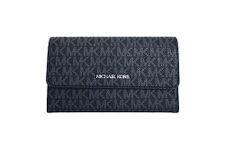 Michael Kors Jet Set Travel Large Trifold Leather Wallet (Black PVC 2018)