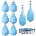 8 Pack Pool Cover Weights with Hooks, Leakproof Swimming Pool Cover Hanging Bag Thick PVC Pool Water Bags, Antifreezing Winter Pool Tarp Weights for Above Ground Pool Cover