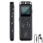 Digital Voice Recorder, Lychee 16GB Audio Sound Recorder Portable MP3 Recorder with Playback Rechargeable Recording Device Dictaphone Voice Activated Recorder for Lectures Meetings