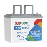 Redodo 12V 100Ah LiFePO4 Battery Group 24 Lithium Battery, Built-in 100A BMS, Max.20.48kWh, 4000+ Deep Cycles, Born for All RVs, Vans, Trucks, Campers, Solar Power Storage, Off-Grid