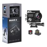 AKASO Brave 4 Action Camera, Ultra HD with EIS 30m Underwater Camcorder 4K 20MP WiFi Waterproof Camera with Remote Control, 2 Rechargeable Batteries and Mounting Accessories Kit