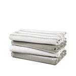 Kitchen Towels Set - Pack of 4 Cotton Dish Towels for Drying Dishes, 18”x 28”, Kitchen Hand Towels, Absorbent Tea Towels, Premium Dish Towels for Kitchen, Quick Drying Kitchen Towel Set - Grey