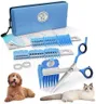 SCAREDY CUT Silent Pet Grooming Kit for Dogs, Cats and All Pet Grooming - A Quiet Alternative to Electric Clippers for Sensitive Pets (Right-Handed Blue)