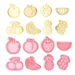 Fruit Cookie Cutters, 8pcs Plastic Cookie Shapes Cutters Set, Pastry Cutters for Baking, 3D Cookie Cutters Shapes, Biscuit Cutters for Baking, Fun Cookie Mold for Kids DIY Chocolate Cake Fondant