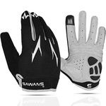 SAWANS Cycling Gloves Full Finger Mountain Bike Gloves Padded Breathable Touchscreen MTB Road Biking Gloves for Men Women Camping,Cycling,Running (Black, L)