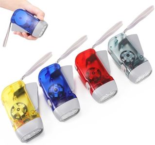 BFVV 4 Pack Hand Crank Emergency Flashlight, No Battery Required, 3 LED Bright Lights, Portable Wind-Up Flashlight for Camping, Hiking, Outdoor, Home & Car Emergencies, Easy Use for Kids & Adults