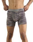 DAMENSCH Men's Regular Fit Supima Printed Cotton Boxer Brief Pack of 1 | Boxers for Men, Underwear for Men, Underwear for Men Combo,v Shape Underwear for Men-Dashed Silver-L