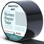 SHUTTLE ART Window Screen Repair Tape, 5X200 CM Strong Adhesive Waterproof Tape Fiberglass Covering mesh, Screenmend Door Mesh Repair Kit for Screen Tears Holes,Black