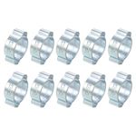 uxcell 10Pcs Double Ear Hose Clamps, Adjustable 13-15mm(0.51"x0.59") Iron Zinc Plated Two-Ear Hose Clamp, O Clip Hose Clamps Fuel Line Clamps Hose Clamp, Double Ear O Clips