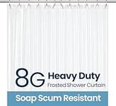 LiBa PEVA 8G Bathroom Shower Curtain Liner, 72" W x 72" H, Frosted, 8G Heavy Duty Waterproof Shower Curtain Liner