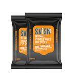 Svish On The Go Intimate Hygiene Wipes For Men lSkin Friendly pH | Dermatologically Tested With Oud Fragrance & Aloe Vera Extracts | Prevents Odour, irritation in intimate areas (Pack of 2, 20 Wipes)