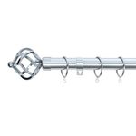 A.Unique Home Twisted Metal Extendable Curtain Pole with Rings and Fittings, In a Variety of Colours and Sizes (25/28mm)(Nickel, 120cm - 220cm, 47" to 87" Approx )