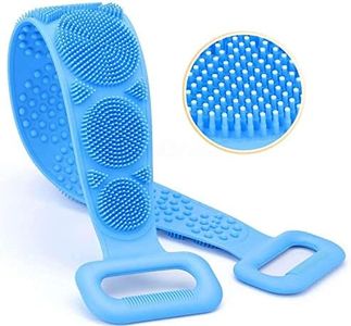 Dealsure Silicone Body Back Scrubber, Double Side Bathing Brush for Skin Deep Cleaning Massage, Dead Skin Removal Exfoliating Belt for Shower, for Men & Women (Multicolor)