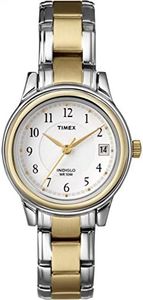 Timex Women's Premium Dress 32mm Watch, Two-Tone/White, modern