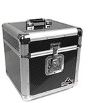 Gorilla GC-LP100 100x 12" Vinyl Record Storage Case Box (Carbon Black) with Free Cleaning Cloth