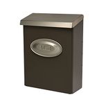 Architectural Mailboxes Designer Locking, Medium Capacity, Galvanized Steel, Wall-Mount Mailbox, Venetian Bronze/Satin Nickel