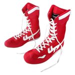 Generic Sports Shoes Men's Original Boxing Shoes High Top Training Wrestling Shoes Long Boots Boxing Shoes Competition Training Compatible with Motorcycle Shoes Men Chopper, red, 7 UK, QV9OVCtlA