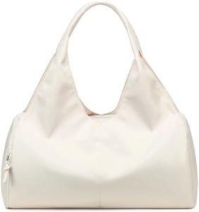 forestfish Yoga Gym Bag for Women with Shoes Compartment & Wet Dry Storage Pockets Lightweight Duffel Bag, Beige