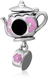 Teapot and Cup Charm 100% Authentic 925 Sterling Silver Beads fit for 3mm Bracelet & Necklace