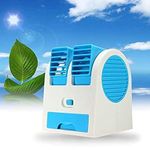 Portable Mini AC USB Battery Operated Air Conditioner Mini Water Air Cooler Cooling Fan Blade Less Duel Blower with Ice Chamber Perfect for Desk,Office,Study,Library,Room,Home (Multicolour)