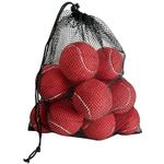 HPWFHPLF Tennis Balls, 15 Packs Practice Tennis Balls for Beginners, Training Playing Tennis Balls for Dogs, Come with Mesh Carry Bag (Red)