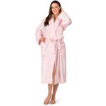 PAVILIA Robes For Women, Fleece Soft Fluffy Bathrobe, Plush Cozy Long Spa Robe, Pink, Small-Medium