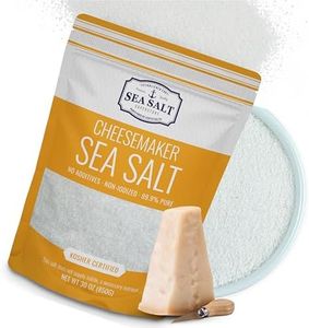Cheese Sea Salt, Fine Sea Salt for Homemade Cheese Making, Gluten-Free and Non-Iodized Salt, Kosher Cheese Kit Essential Flaky Salt, 30 oz Bag, Sea Salt Superstore