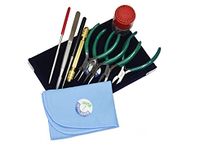 OSCAR 11Pcs Professional Jewellery Making Kit Repair Tools Inclued Tray, Files, Pin Vise, Drill Bit Set, Polishing Cloth BLUE, Tweezer With Green Pliers Set Made By OSCAR